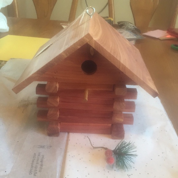- Log Cabin Cedar Birdhouse by Leroy - Picture 2 of 5